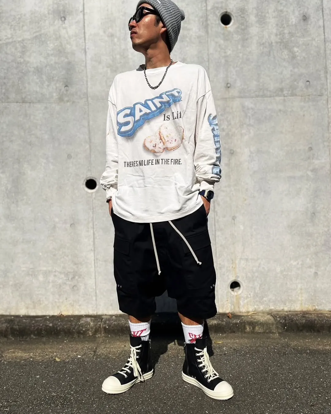 SAINT Mxxxxxx HEART COOKIES L/S TEE/WHT Love Oreo printed long sleeves Off-white S-XL Customized co-branded main mark/wash mark Correct version Ready-made garments washed and distressed VINTAGE feeling Top-notch printing technology Perfect restoration
